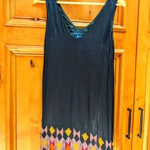 French Connection Black Silk Dress with Beading
